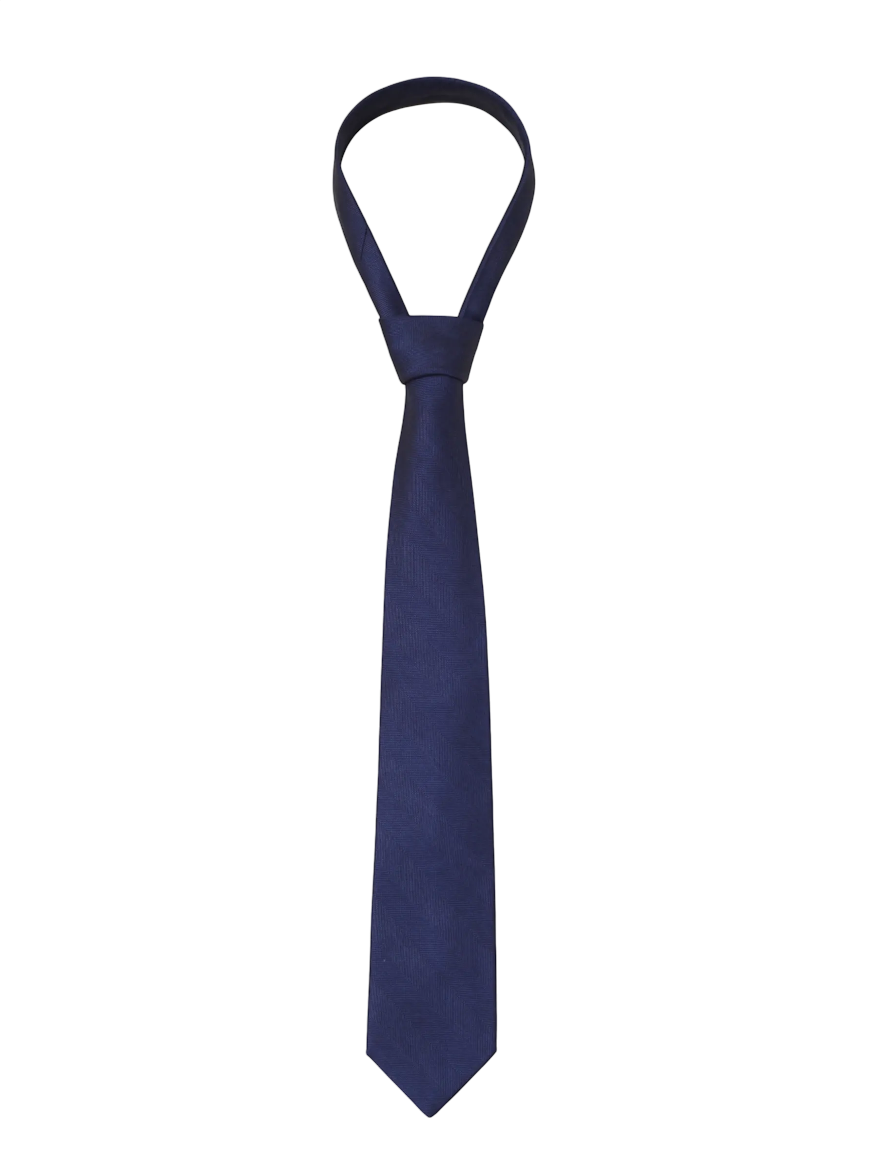 Herringbone Navy Silk Cotton 3
